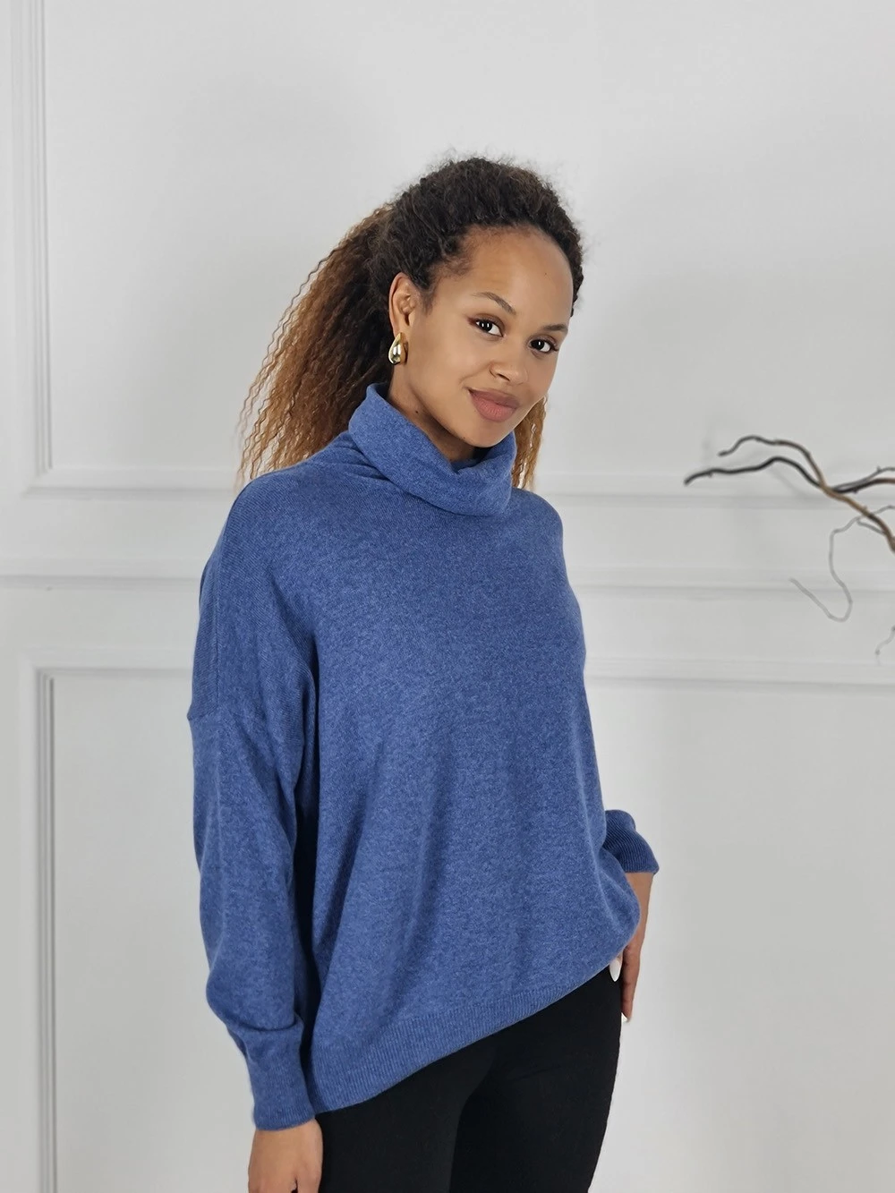Джемпер Cashmere Blend с кашемиром синий, фотография №1