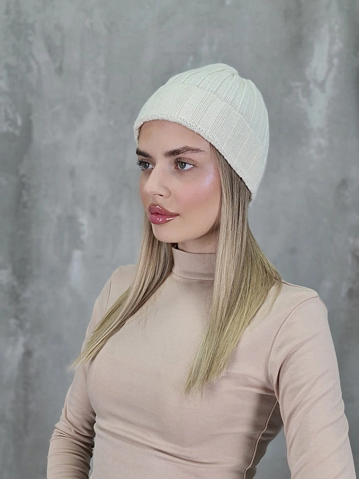Шапка CASHMERE с кашемиром белая