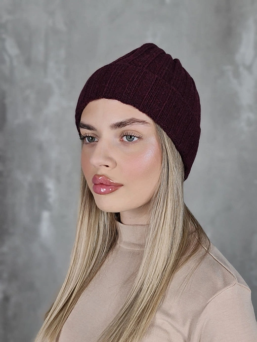 Шапка CASHMERE с кашемиром винная