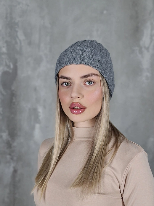 Шапка CASHMERE с кашемиром серая