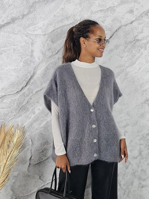 Жилет Elegance kid мохер серый