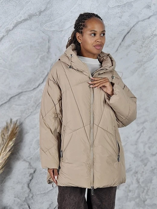 Куртка Please с капюшоном карамельная