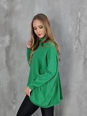 Джемпер J&J Couture oversize с воротником-стойкой зелёный, фотография №2