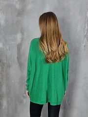 Джемпер J&J Couture oversize с воротником-стойкой зелёный, фотография №3