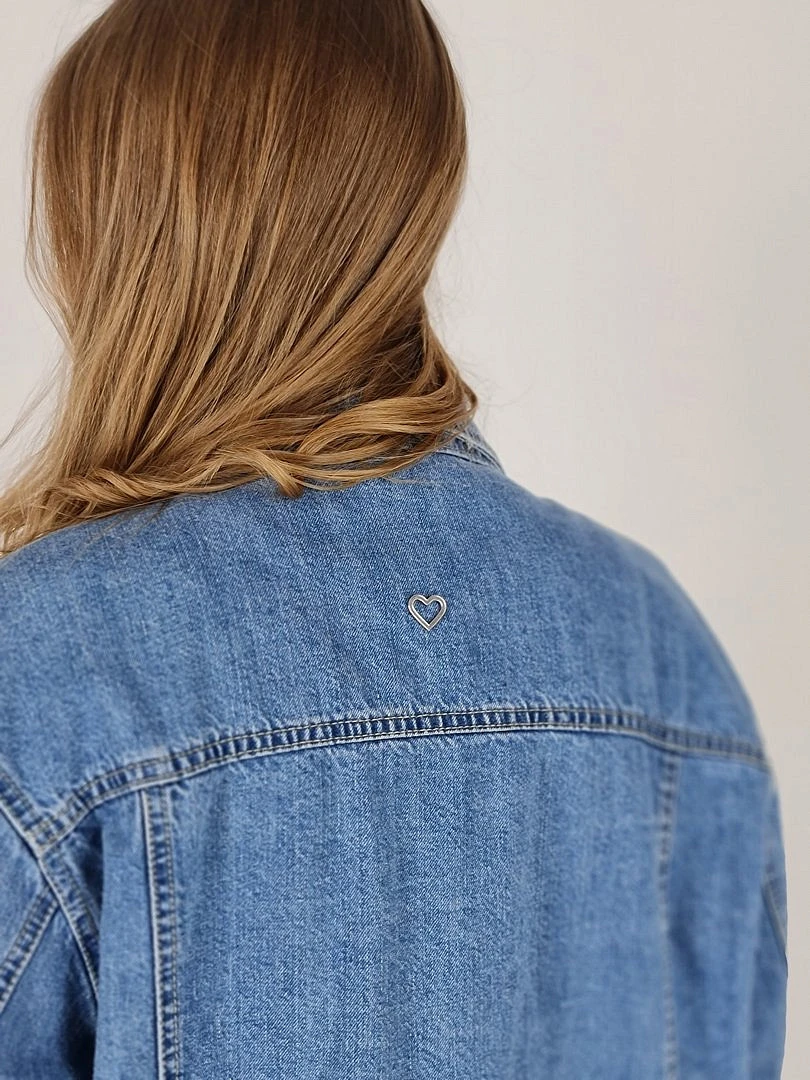 Куртка Please джинсовая со стразами голубая, фотография №6