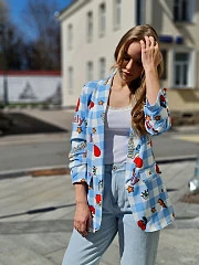 Пиджак My Little Italy с вишенками голубая клетка, фотография №4