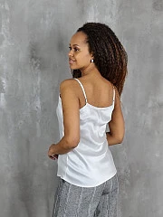 Топ CLOTHÉ атласный на тонких бретелях белый, фотография №2