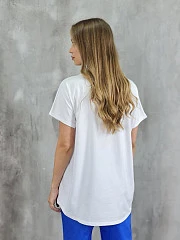 Футболка Glowy OVERSIZE с принтом "Голубые бабочки" белая, фотография №3