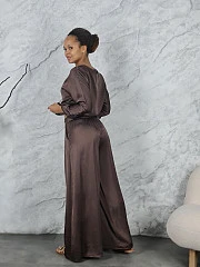 Костюм CLOTHÉ атласный лонг и брюки шоколад, фотография №3