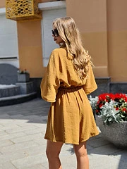 Комбинезон Imperial с шортами на пуговицах горчичный, фотография №2