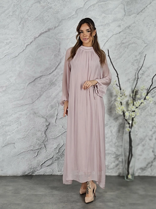 Платье CLOTHÉ свободное полупрозрачное пудра