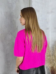 Свитер J&J Couture укороченный пушистый фуксия, фотография №2