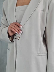 Пиджак CLOTHÉ с карманом на груди на одной пуговице бежевый, фотография №4
