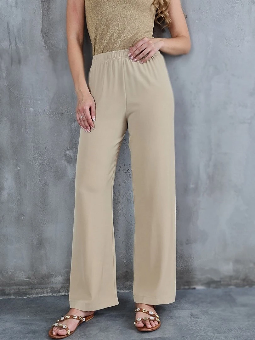 Брюки Imperial палаццо с резинкой песочные (Beige), фотография №1