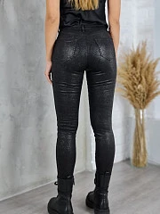 Брюки 3D Denim со змеиным принтом чёрные, фотография №4