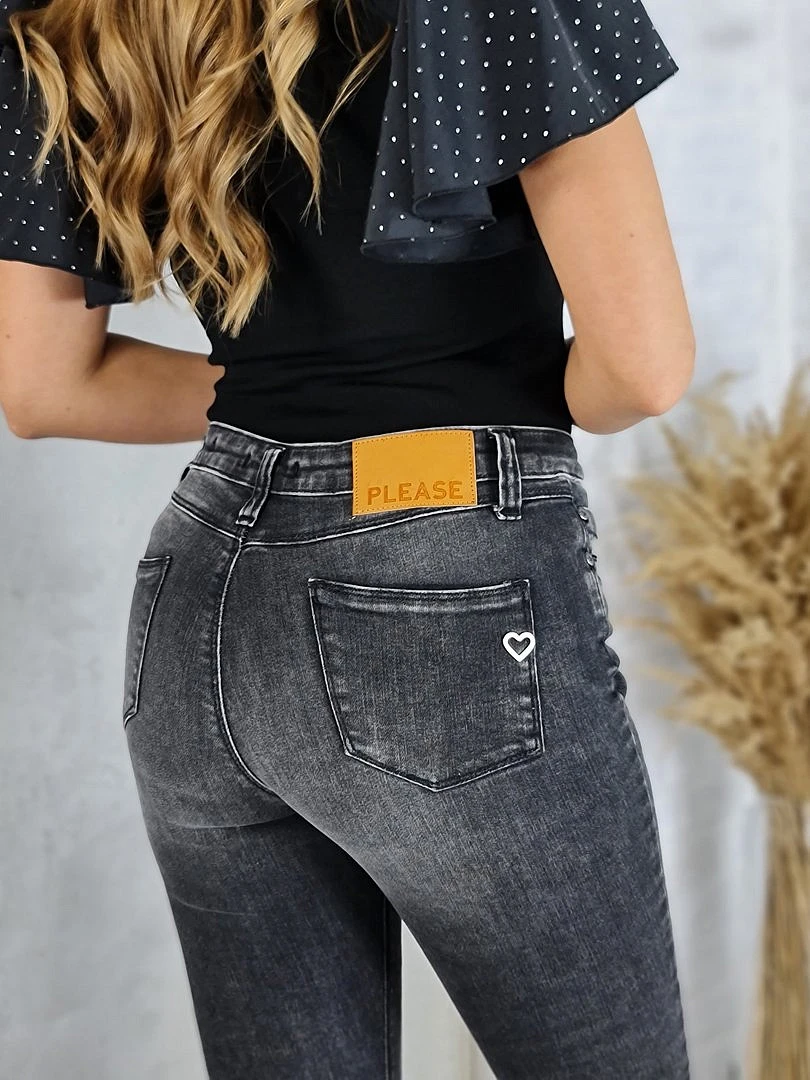 Джинсы Please skinny с потёртостями серые, фотография №3