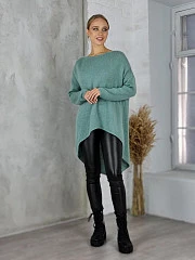 Свитер Pretty Style удлинённый со звездой мята, фотография №5