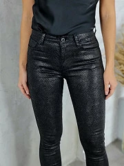 Брюки 3D Denim со змеиным принтом чёрные, фотография №3