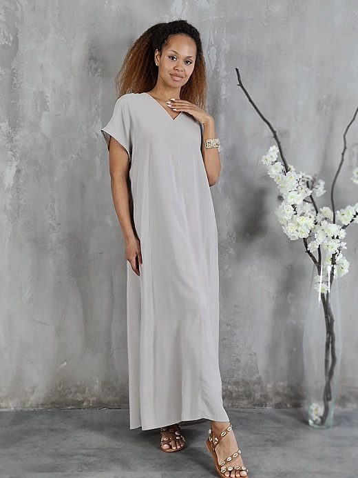 Платье CLOTHÉ с v-образным вырезом длинное серое