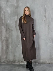 Платье CLOTHÉ вязаное макси шоколад , фотография №2