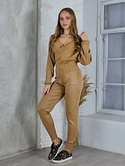 Костюм SK Sheki кофта и брюки с люрексом золотой , фотография №1