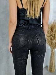 Брюки 3D Denim со змеиным принтом чёрные, фотография №5