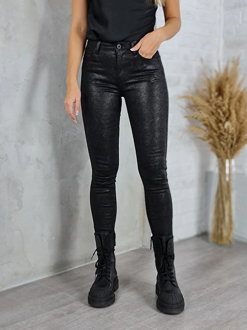 Брюки 3D Denim со змеиным принтом чёрные