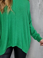 Джемпер J&J Couture oversize с воротником-стойкой зелёный, фотография №4