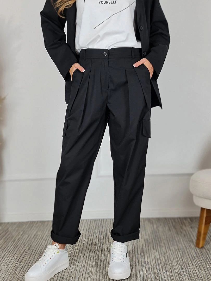 Костюм CLOTHÉ свободная рубашка и брюки чёрный, фотография №5