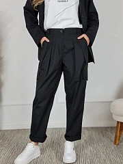 Костюм CLOTHÉ свободная рубашка и брюки чёрный, фотография №5