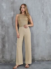 Брюки Imperial палаццо с резинкой песочные (Beige), фотография №2