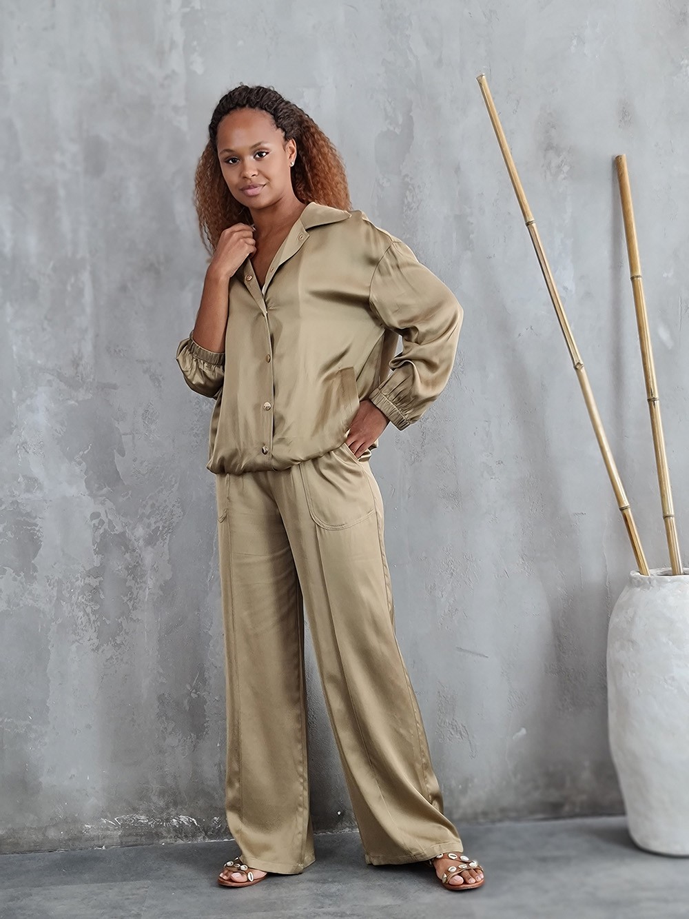 Костюм CLOTHÉ бомбер и брюки песочный, фотография №1