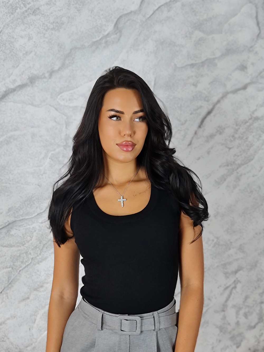 Топ Naiif базовый в рубчик черный, фотография №1