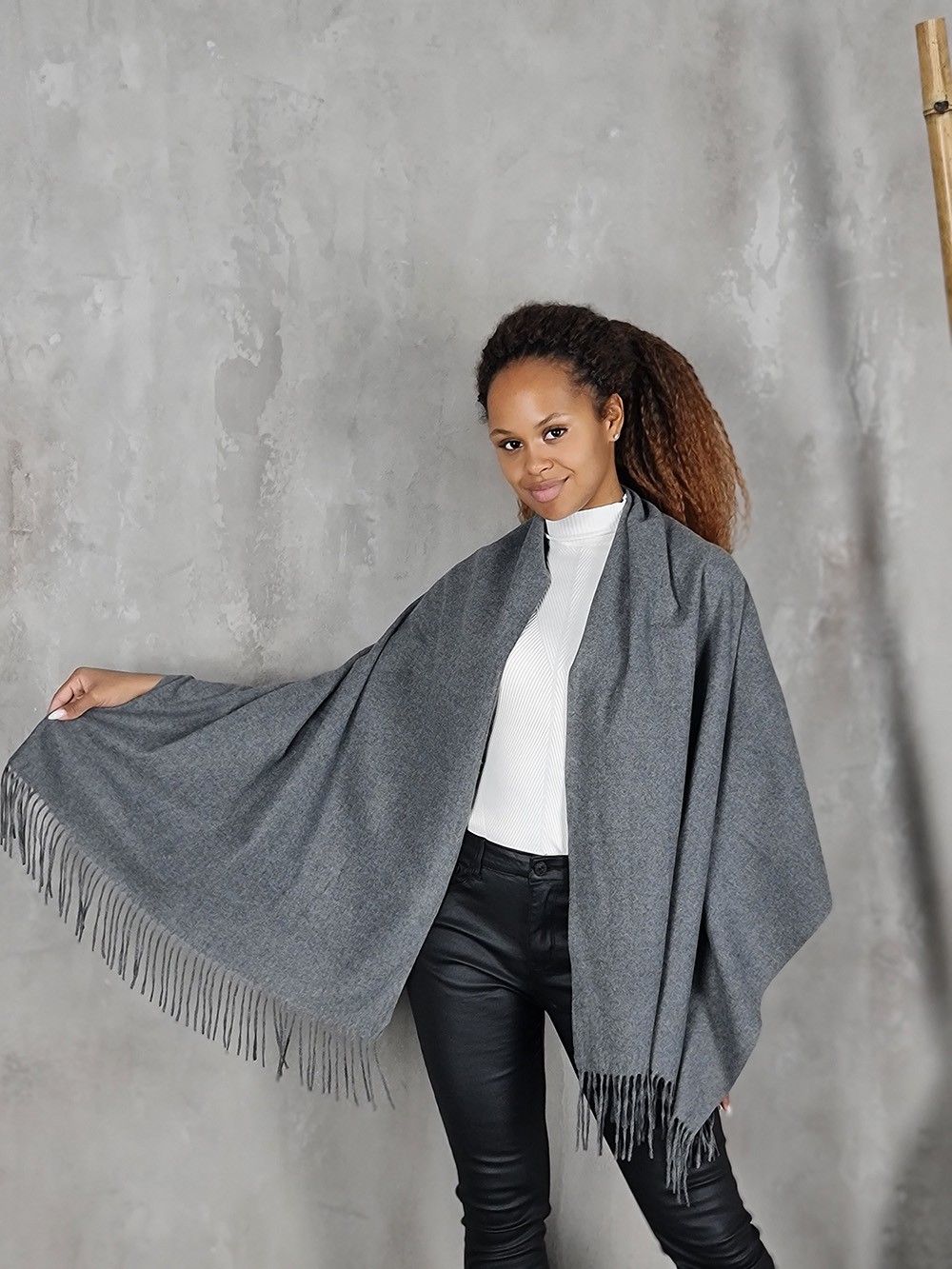 Палантин Grace кашемировый темно-серый , фотография №1