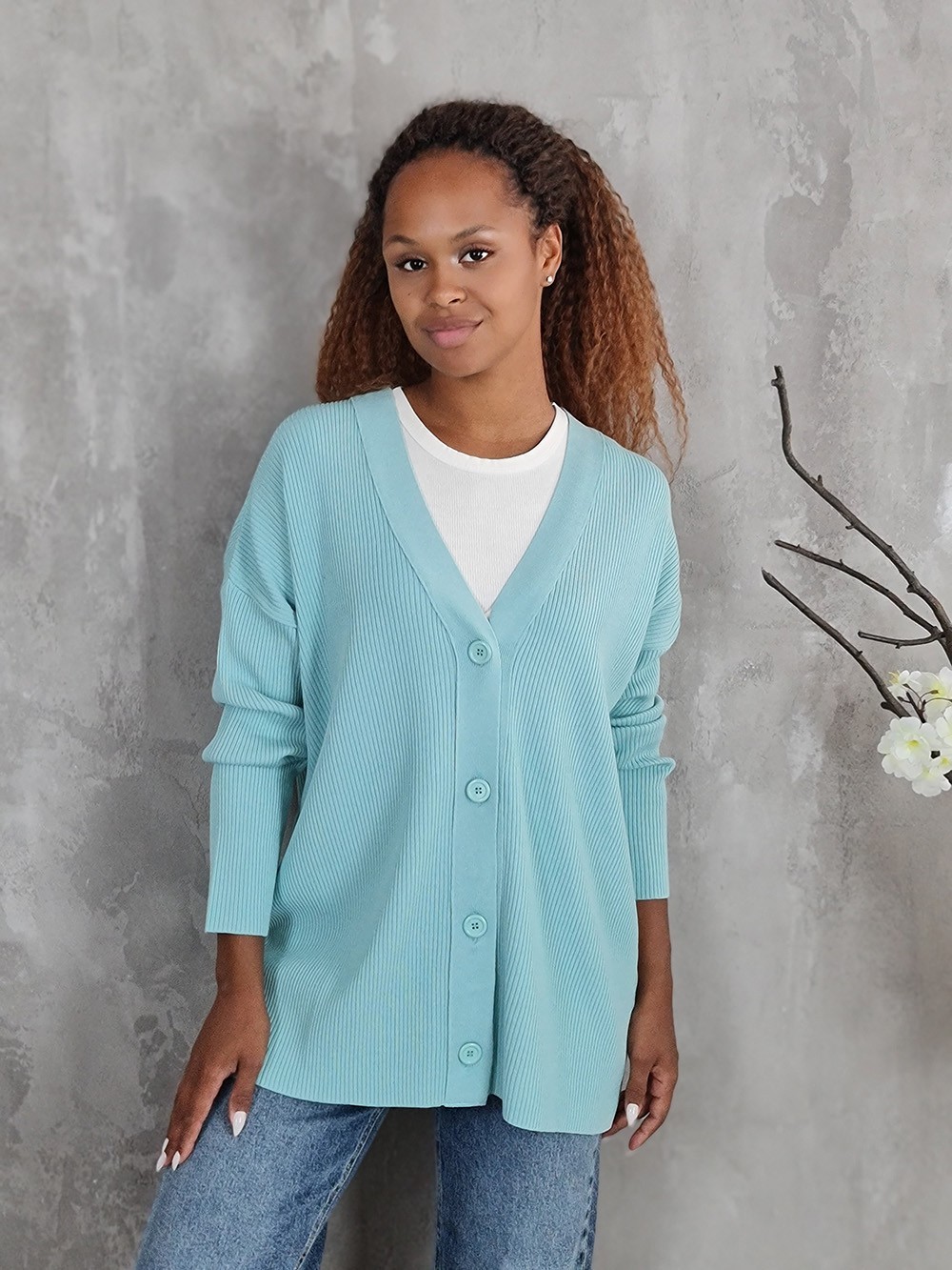 Кардиган Kontatto в рубчик ментол, фотография №1