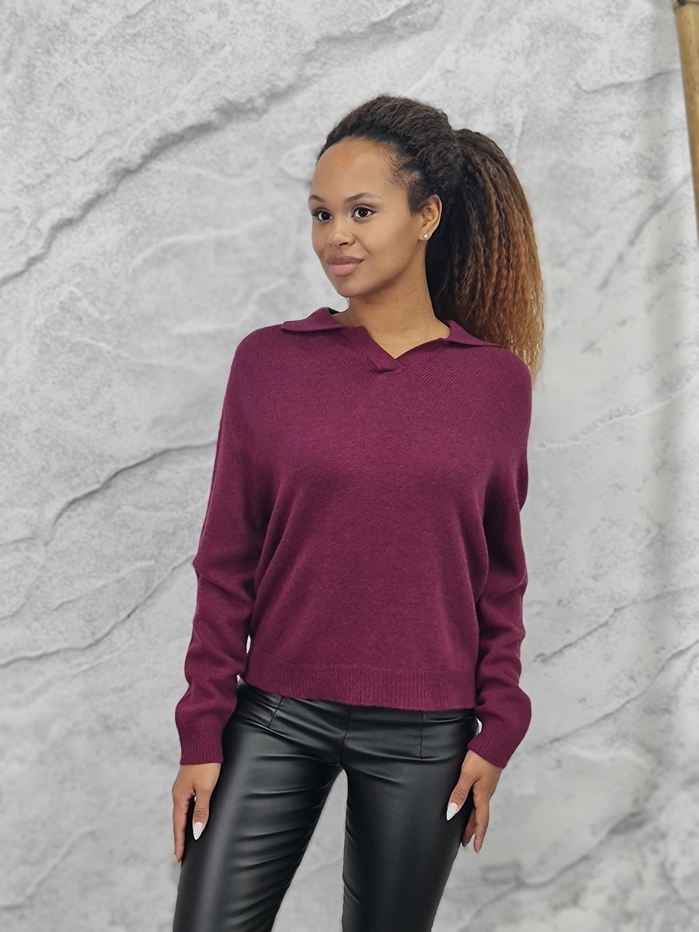 Поло Vicolo с кашемиром бордо, фотография №1