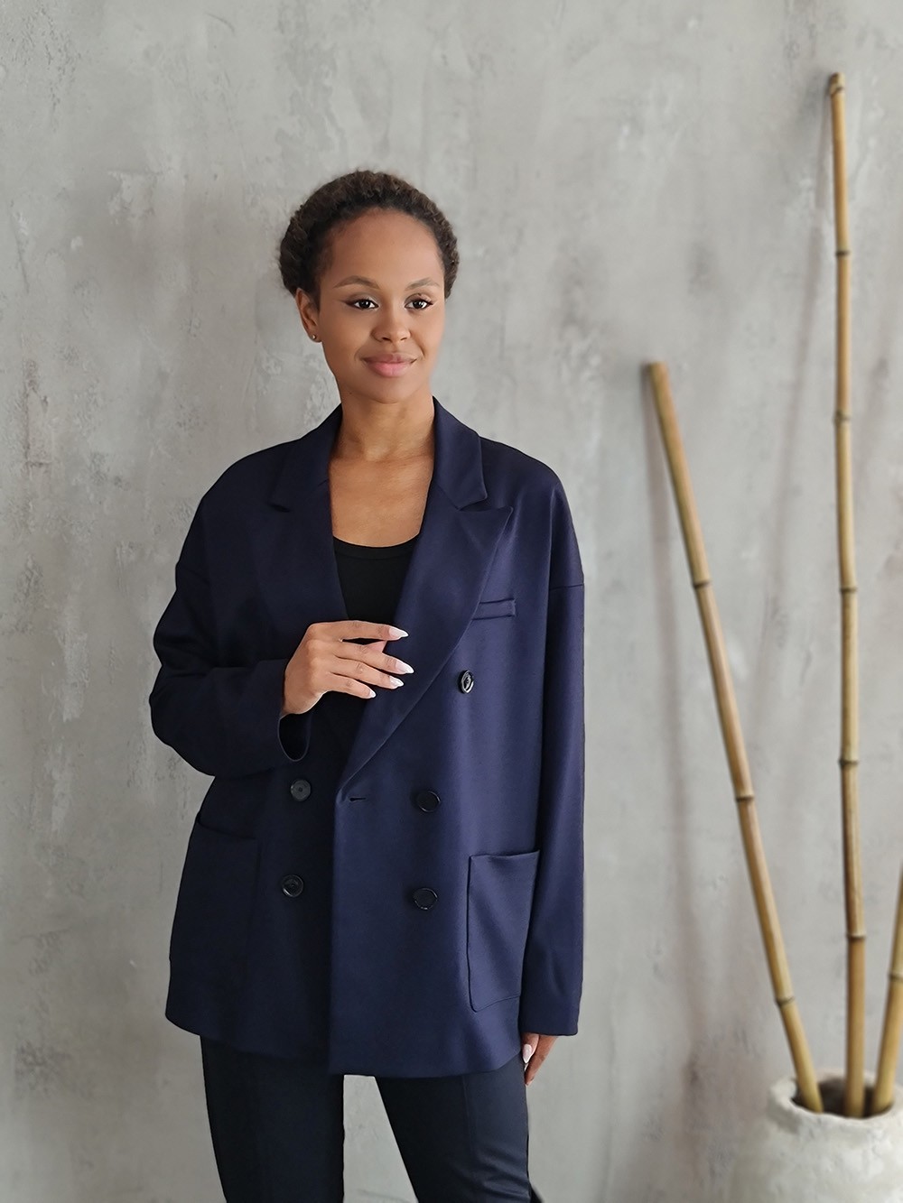 Пиджак Imperial с двумя карманами, 6 пуговиц темно-синий, фотография №1