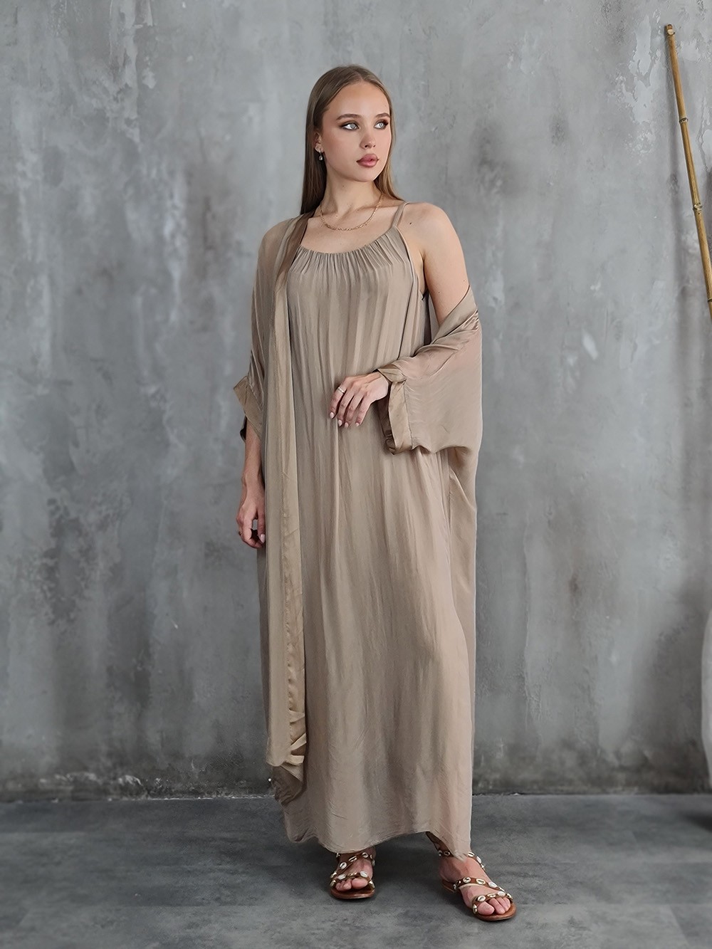 Накидка Silk New шелковая песочная, фотография №1