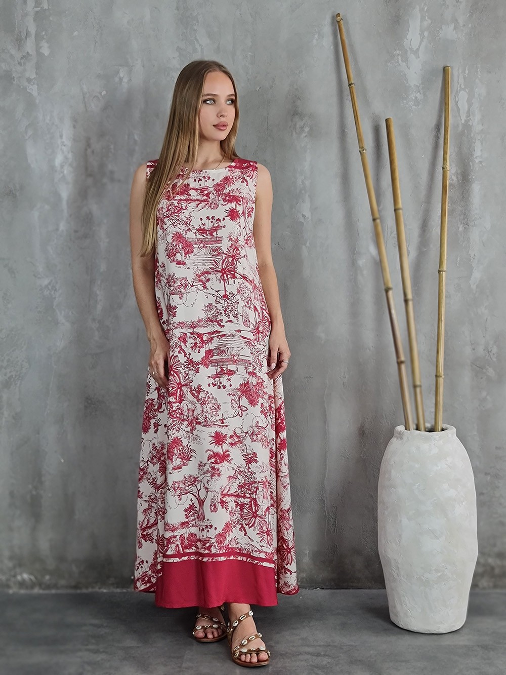 Платье MIHO'S красный принт диор молочное, фотография №1