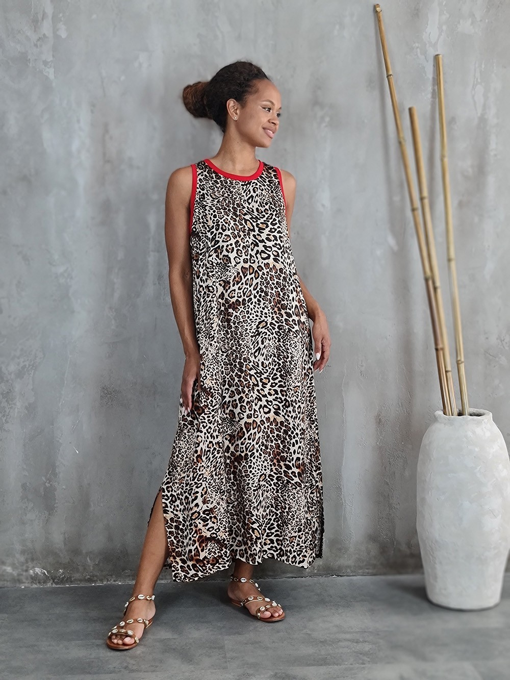 Платье STAR без рукавов леопард, фотография №1