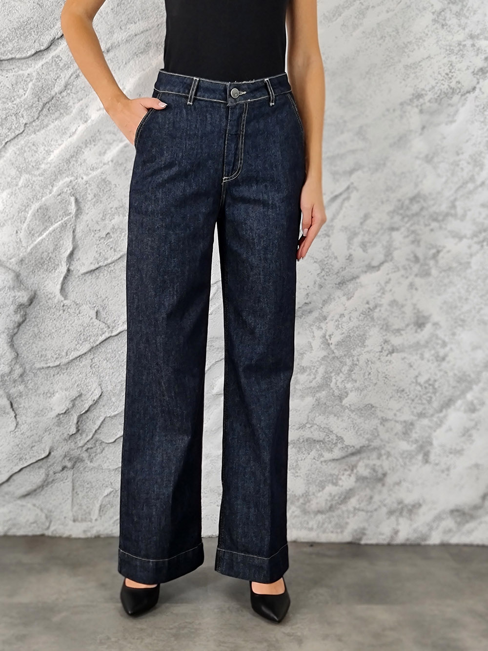 Джинсы Almanegra со стрелками темно-синие, фотография №1