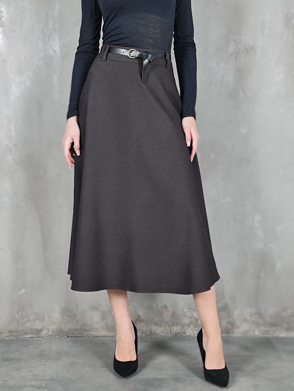 Юбка LUMA с ремнем шоколад , фотография №1