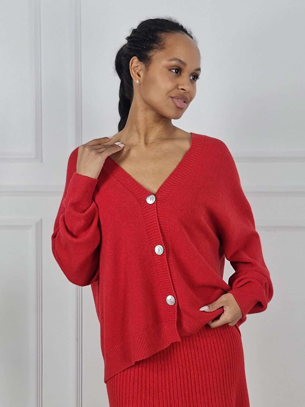 Кардиган Imperial на пуговицах красный, фотография №5