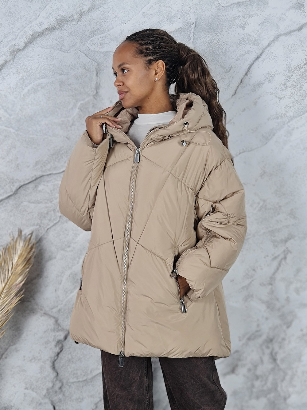 Куртка Please с капюшоном карамельная, фотография №4