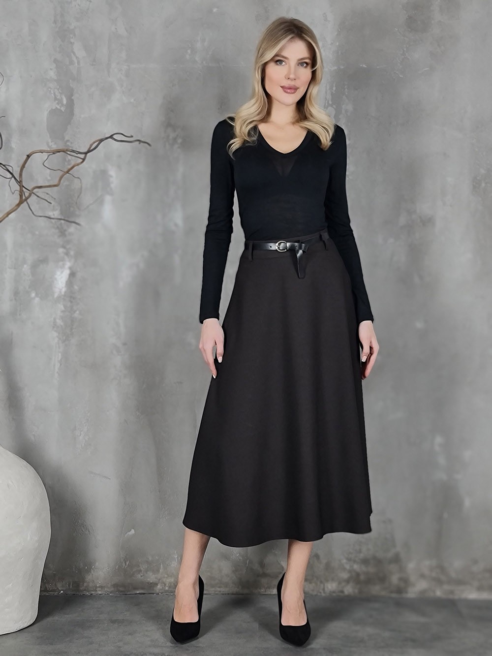 Юбка LUMA с ремнем шоколад , фотография №2