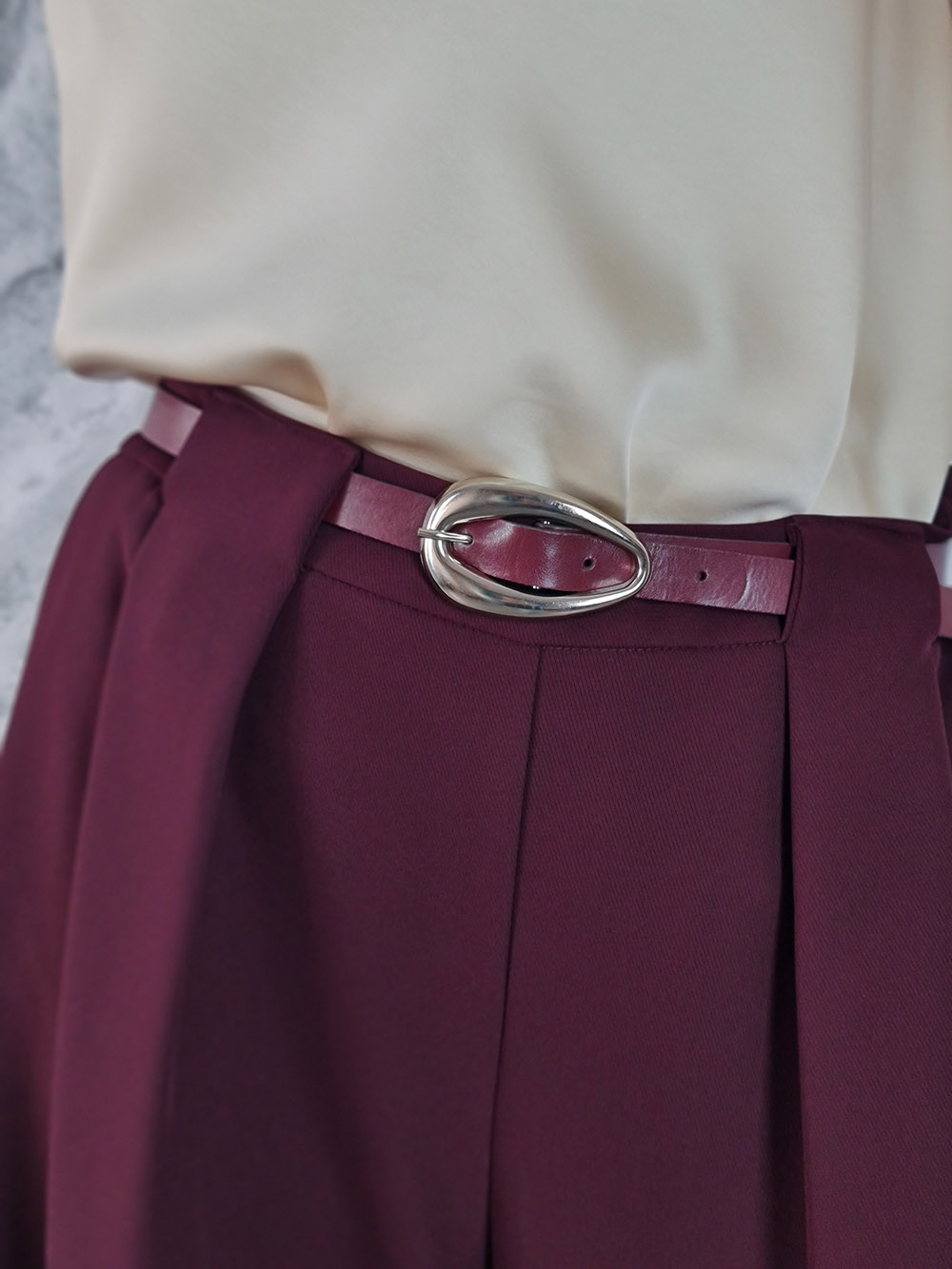 Брюки  Imperial с ремнем винные, фотография №4