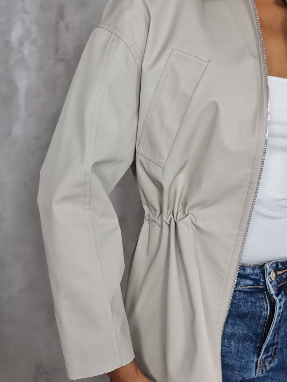Жакет-парка CLOTHÉ с кулиской на поясе кремовая, фотография №2