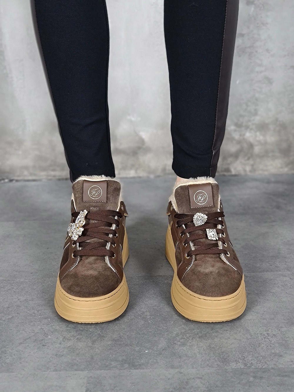 Кроссовки FEDERICA LANCION утепленные шоколад, фотография №1