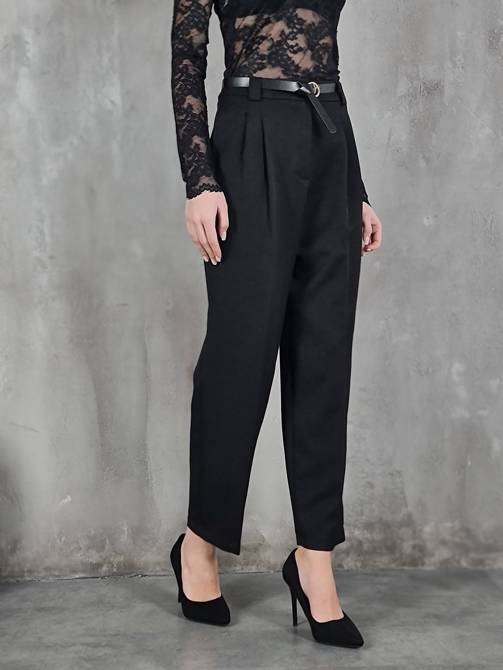 Брюки LUMA с ремнем черные, фотография №4