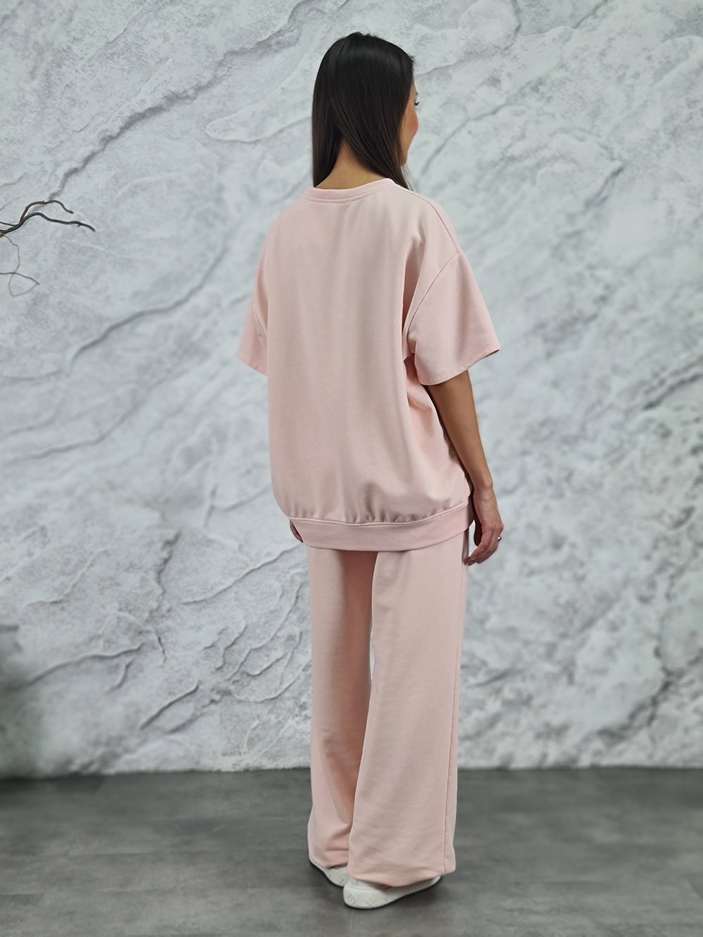 Костюм MOOIJ с блестками футболка и брюки пудра, фотография №2